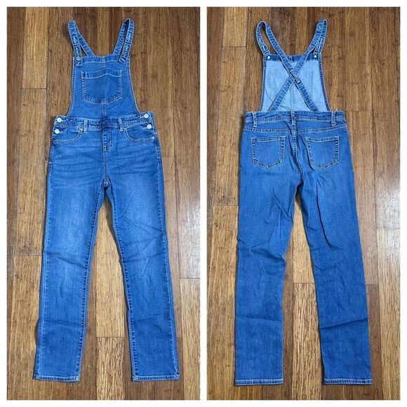 Cat & Jack Overalls Blue Jean Super Stretch Size L 10/12 - Picture 1 of 7